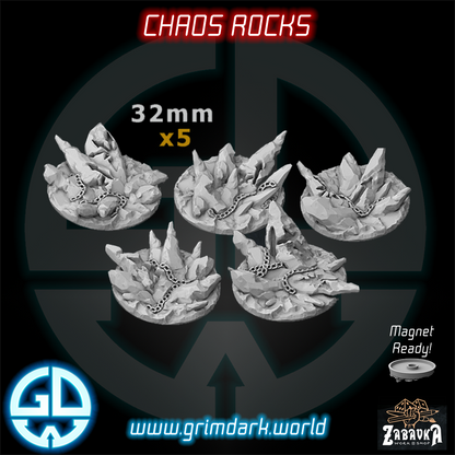 a picture of a set of five chaos rocks