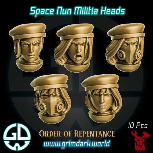 a set of four golden heads of a soldier