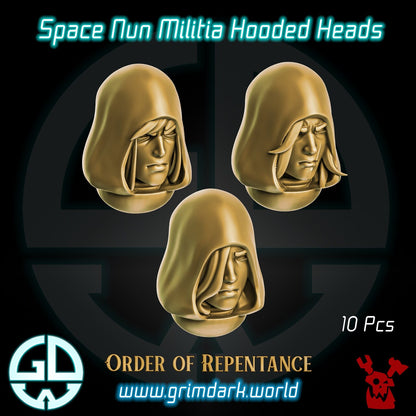 a set of three golden heads with a black background