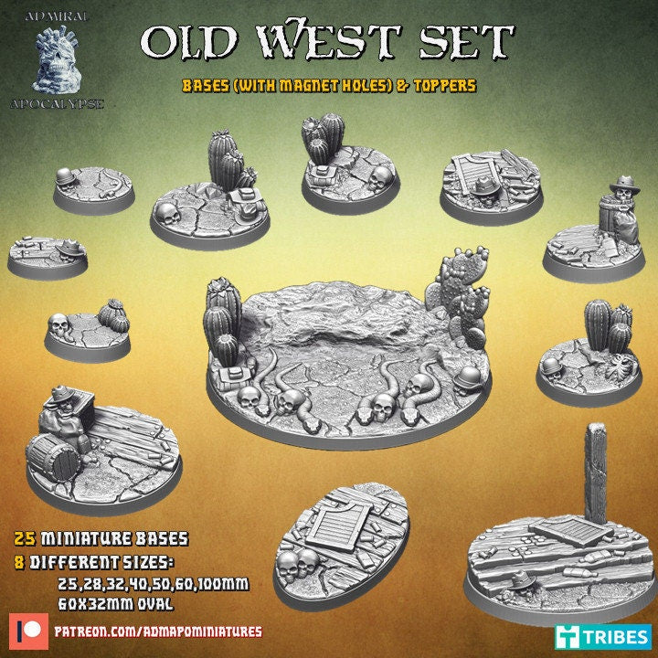 Old Wild West / Desert Cowboy Miniature Bases