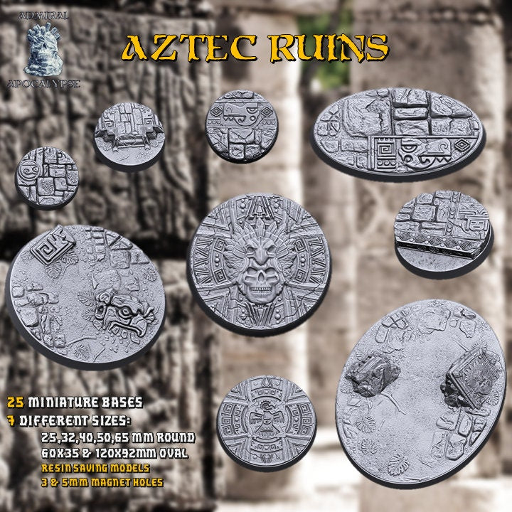 Aztec / Jungle Ruins Miniature Bases