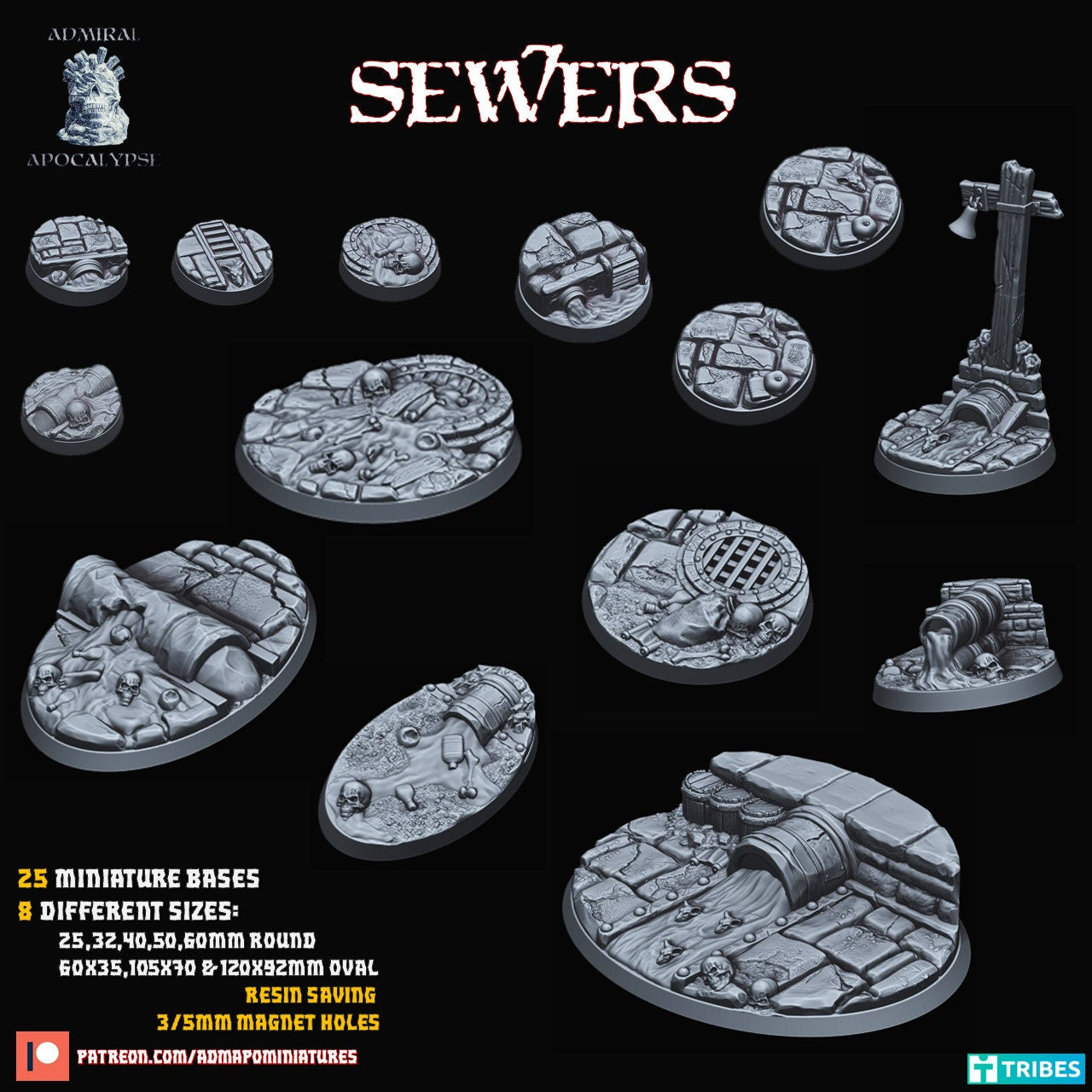 Vile Sewer / Underground Tunnel Miniature Bases