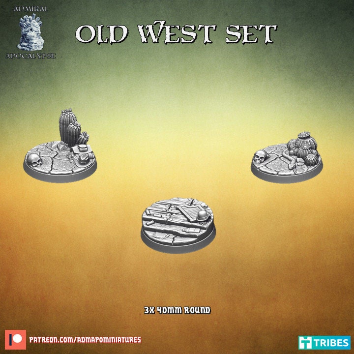 Old Wild West / Desert Cowboy Miniature Bases