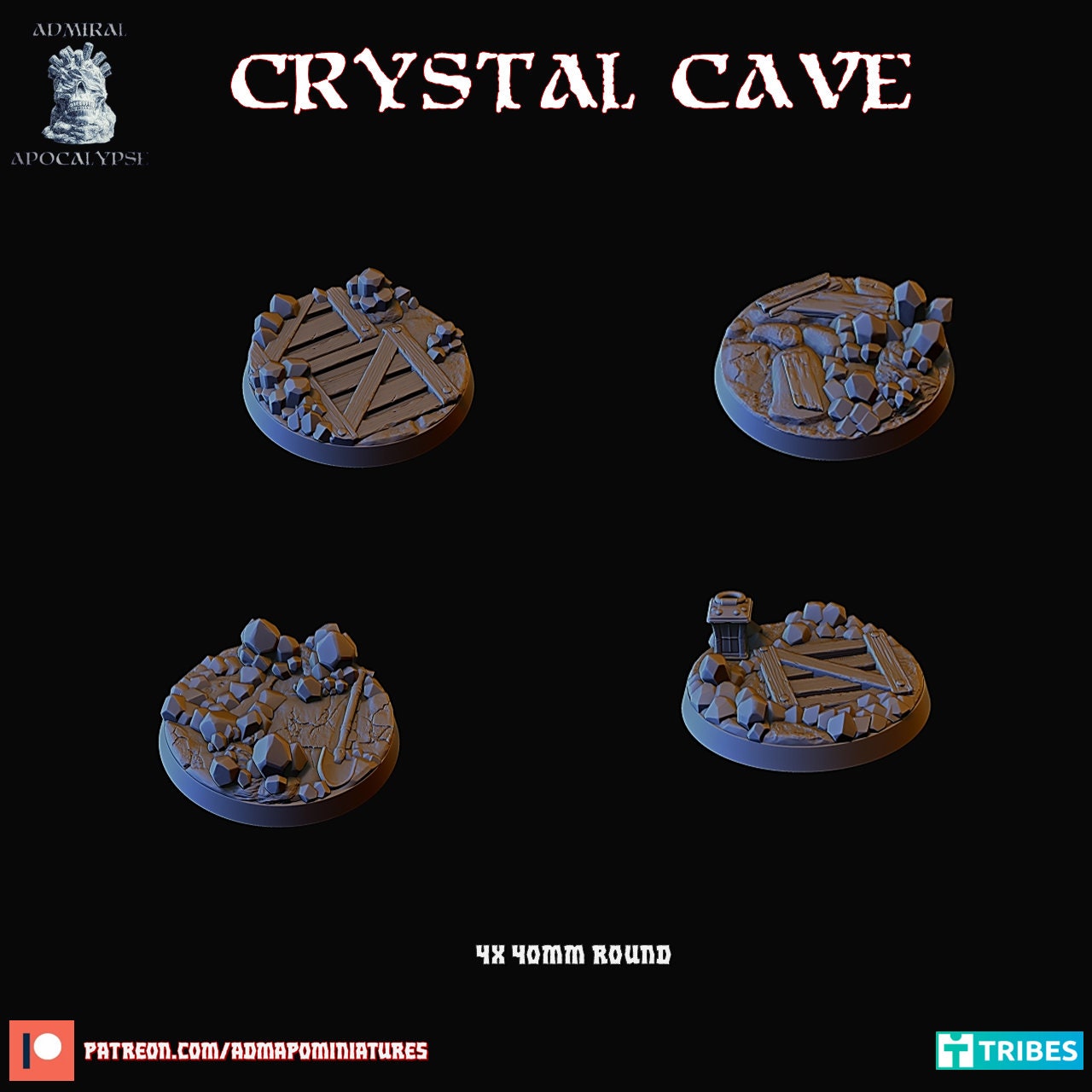 Crystal Cave / Dwarven Mines Miniature Bases