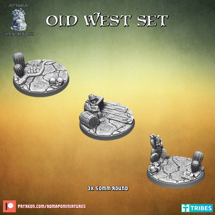 Old Wild West / Desert Cowboy Miniature Bases