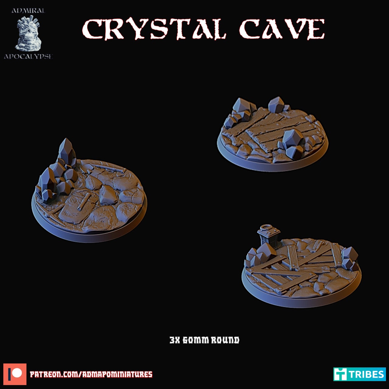 Crystal Cave / Dwarven Mines Miniature Bases