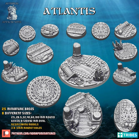 Sunken Atlantis / Underwater Temple Miniature Bases