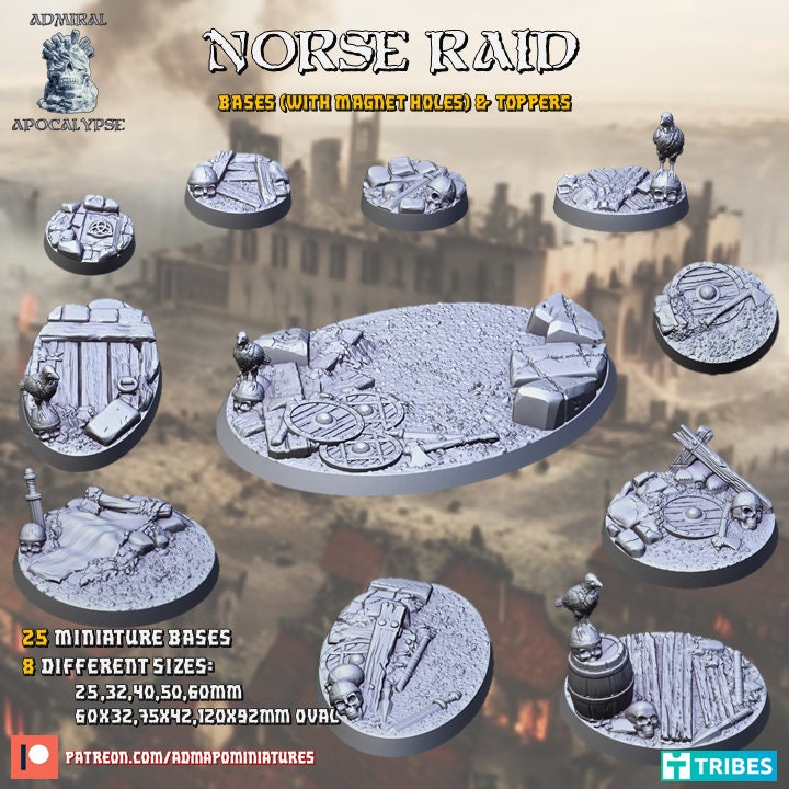 Norse Raid / Sci-fi Vikings Miniature Bases