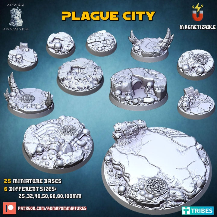 Pestilence / Ruined Plague City Miniature Bases