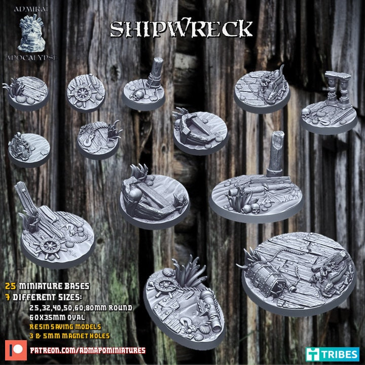 Shipwreck / Wooden Wreckage Miniature Bases