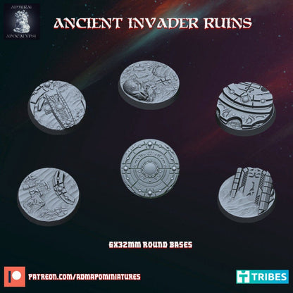 Ancient Metal Xeno Ruins Miniature Bases