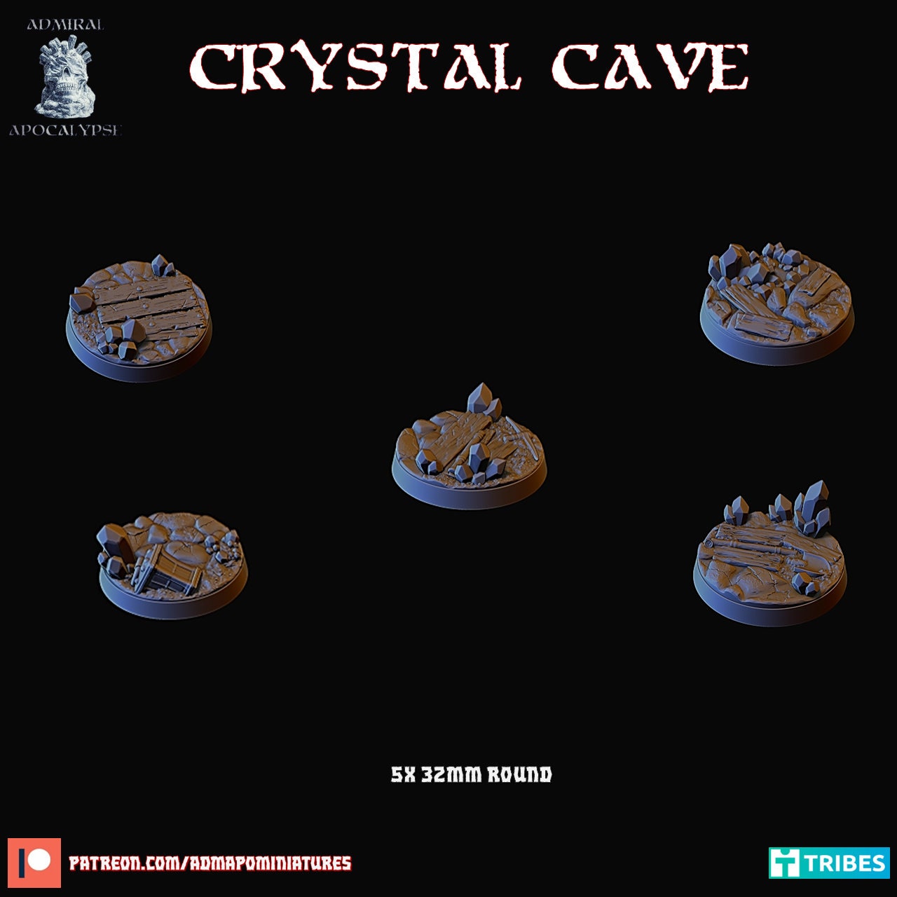 Crystal Cave / Dwarven Mines Miniature Bases