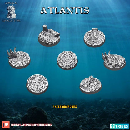 Sunken Atlantis / Underwater Temple Miniature Bases