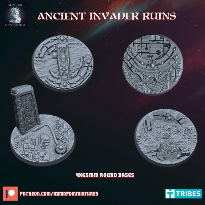 Ancient Metal Xeno Ruins Miniature Bases