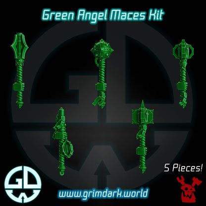 the green angel maces hit are in the middle of a circle