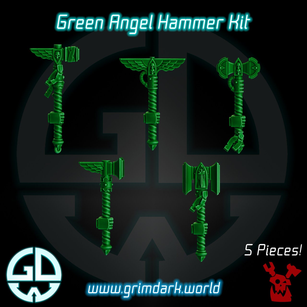 the green angel hammer kit includes 5 pieces